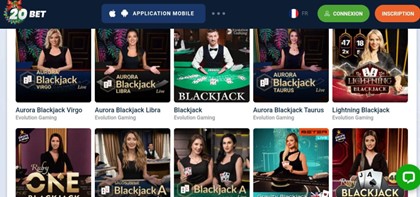Meilleurs blackjack casinos en ligne Belgique : 20bet