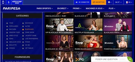 Meilleurs blackjack casinos en ligne Belgique : Paripesa