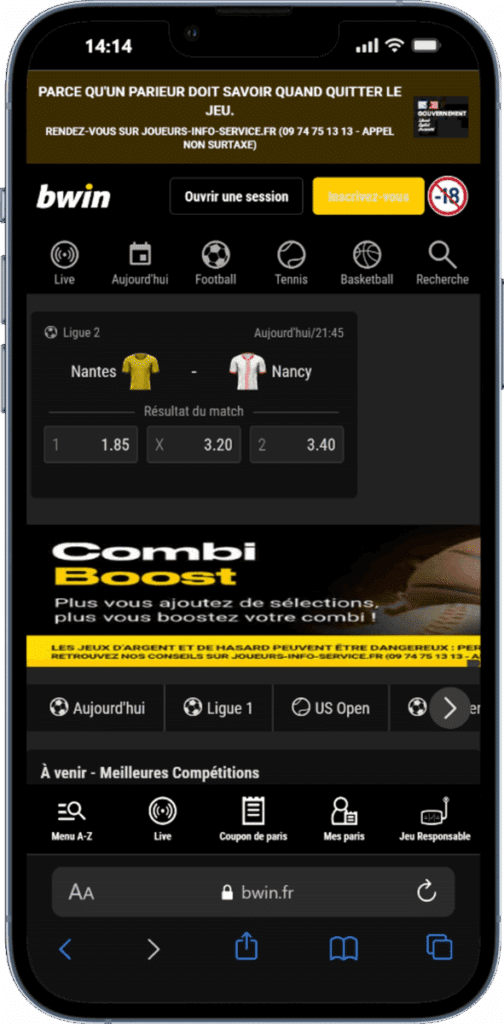 Bwin mobile view