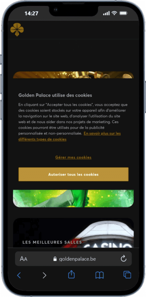 Goldenpalace mobile view