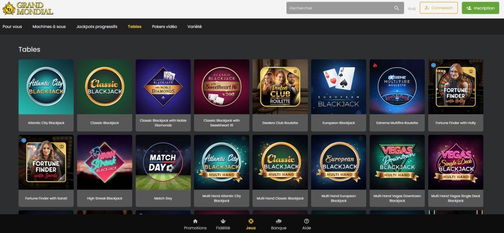 Grand mondial blackjack Grand mondial crypto casino Canada