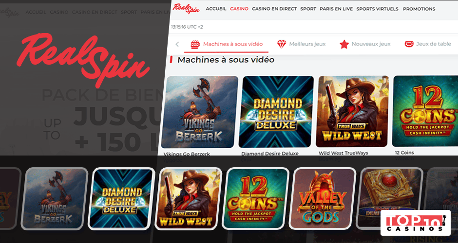RealSpin - catalogue de machines à sous vidéo et jeux de table