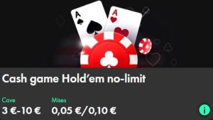 Cash Game Holdem No Limit Jeu de poker sur bet365