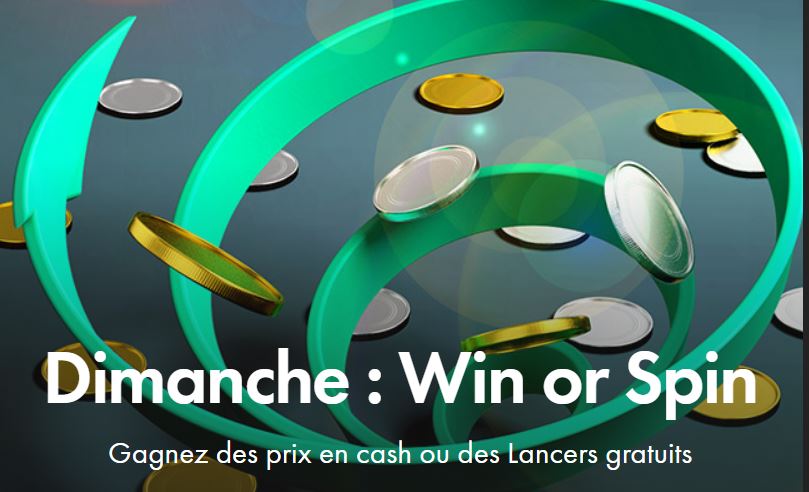 Promotion Win or Spin du Dimanche Bonus bet365