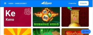 Meilleurs Keno casinos France : Millionz