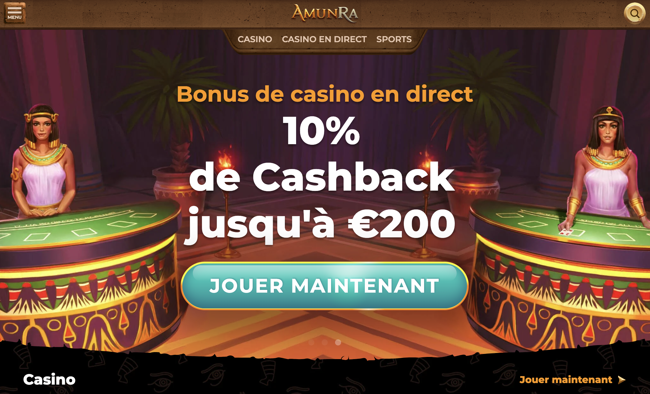 Amunra casino : interface et design