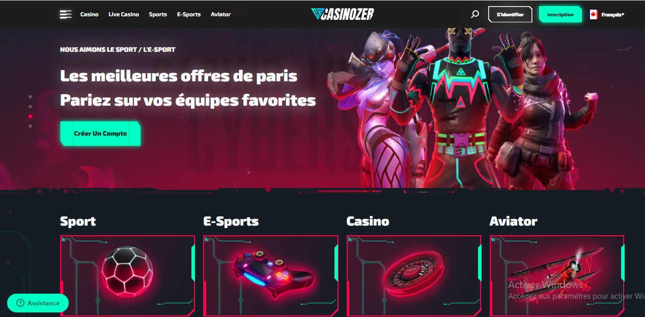 Casinozer interface