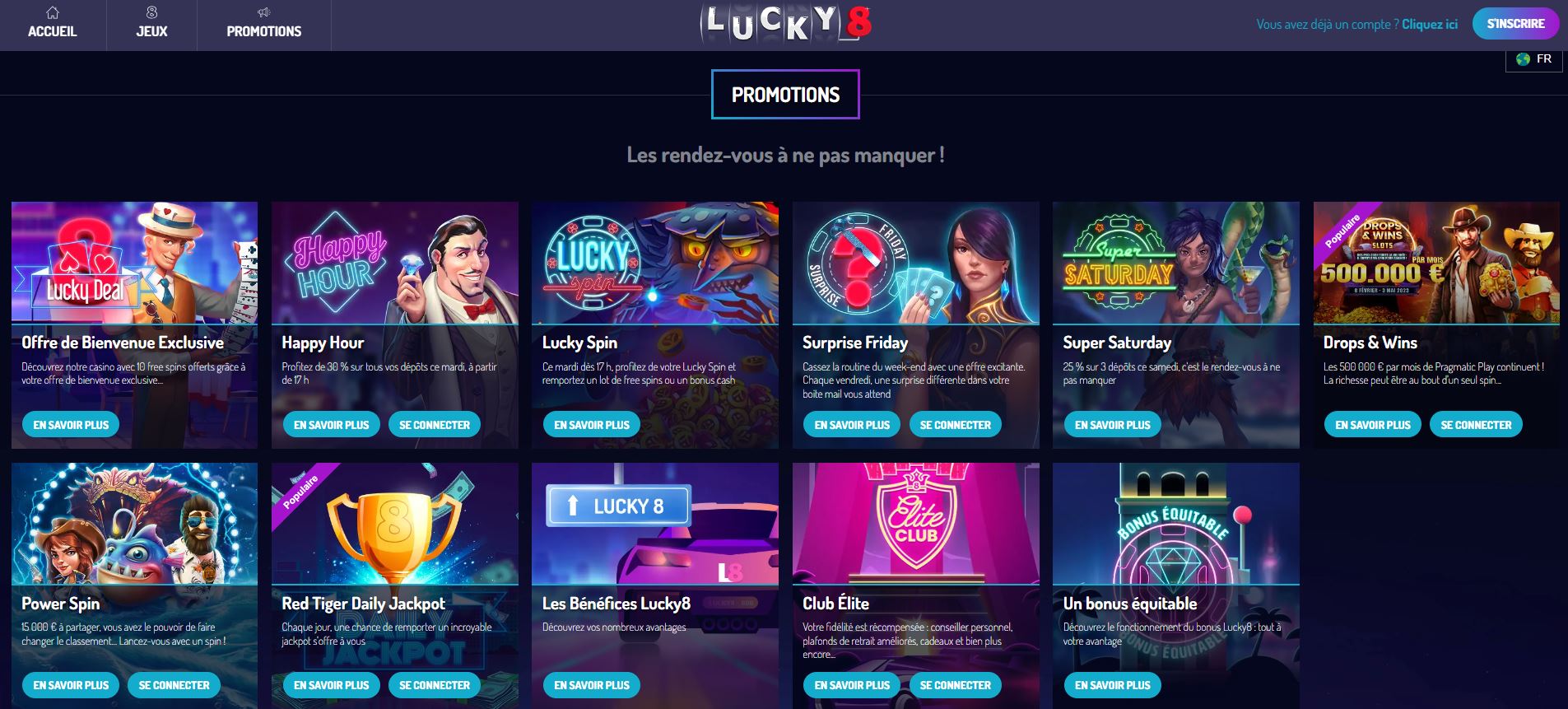 Promotions sur Lucky8 - Oshi casino avis