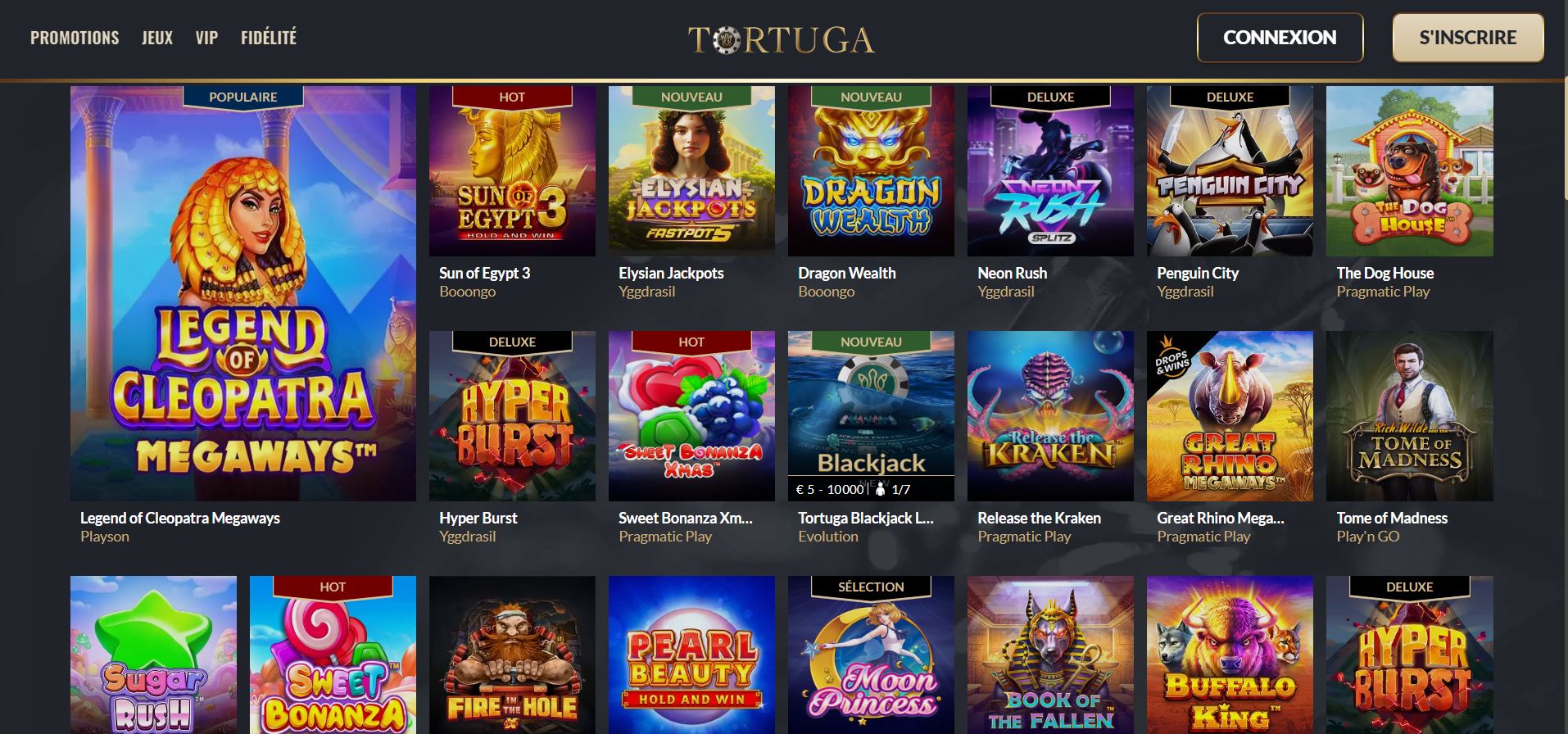 Tortuga - Jeux - Casino en ligne argent réel