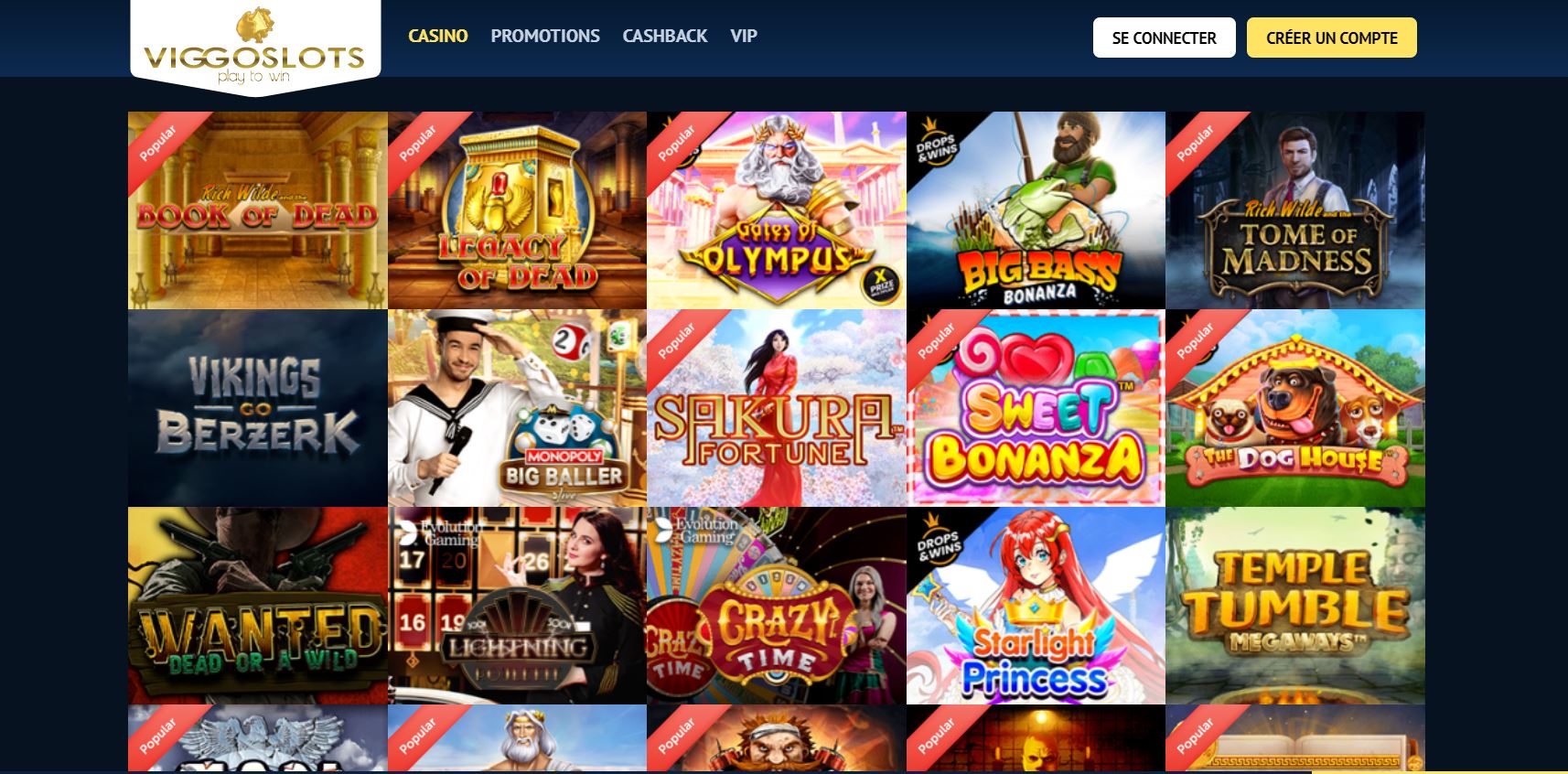 Viggoslots - Jeux - Casino en ligne argent réel