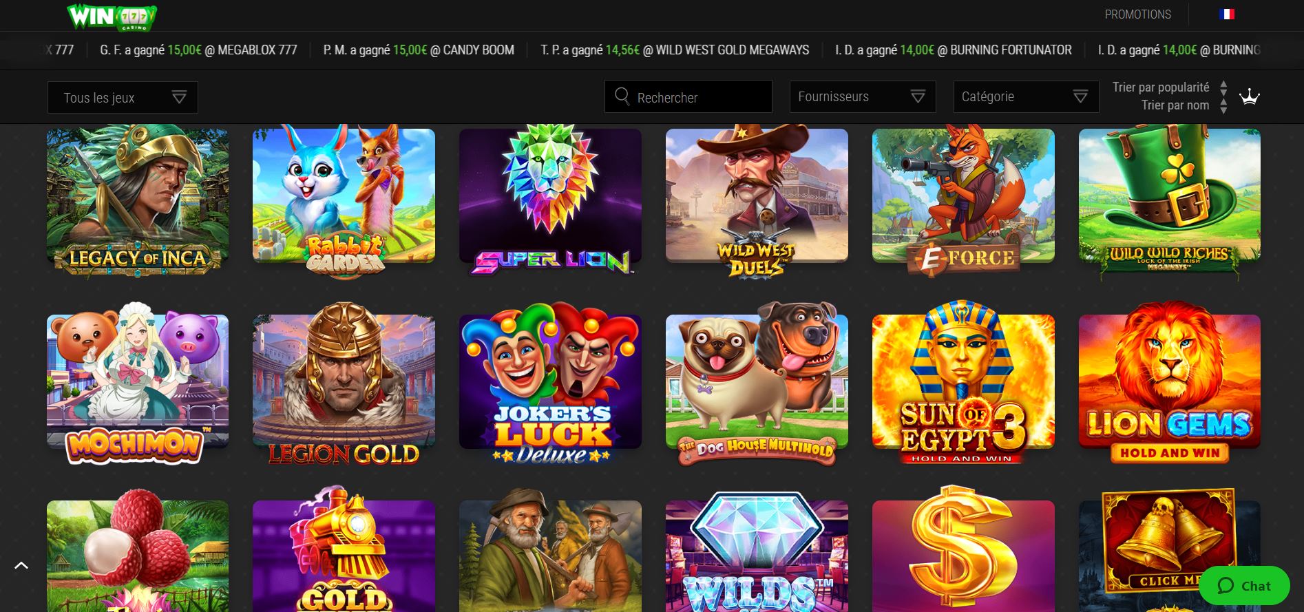 WinOui - Jeux - Casino en ligne argent réel
