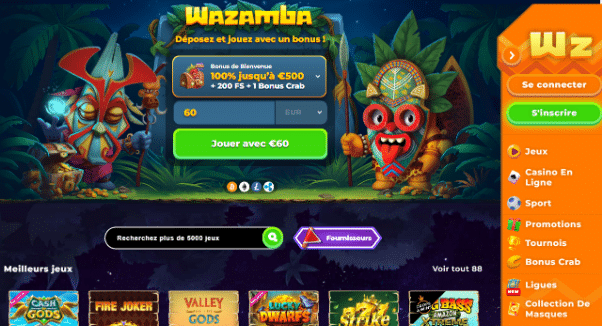 Wazamba Casino Avis - se rendre sur le site