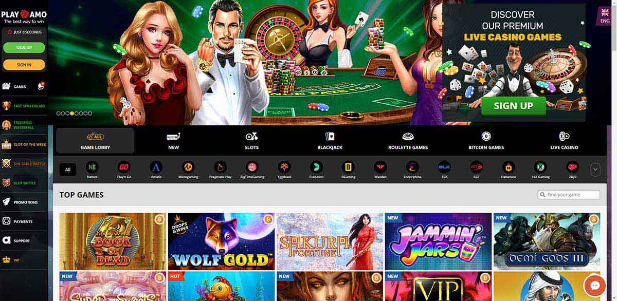 PlayAmo Casino Games Review