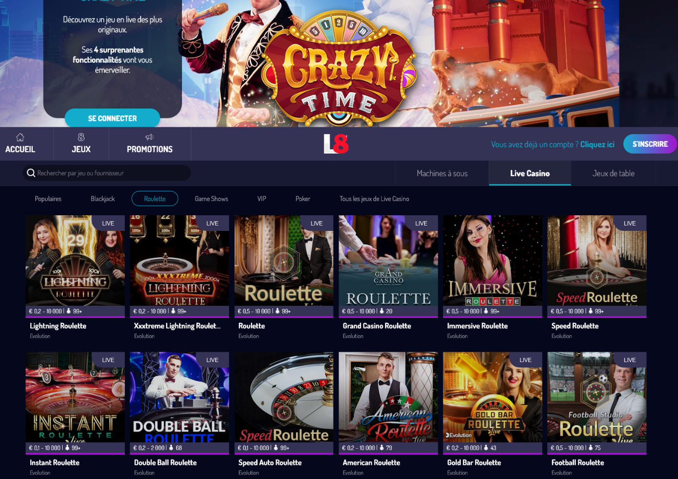 Meilleur roulette casino France : Lucky8
