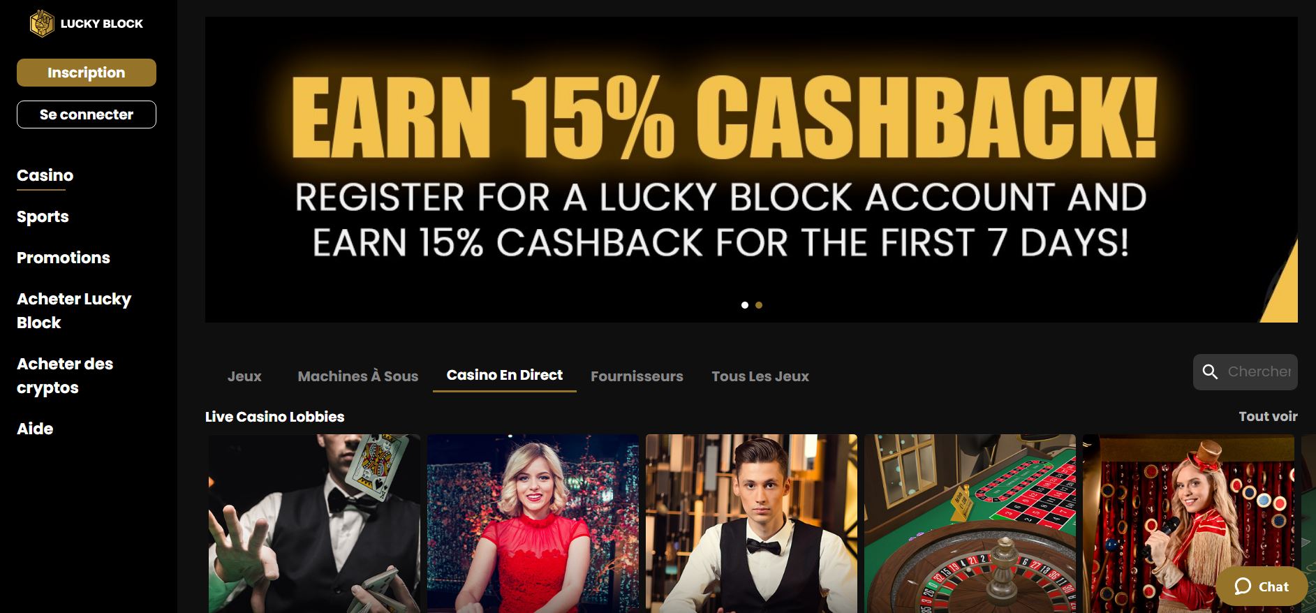 Lucky Block Accueil - Meilleur Blackjack casino Canada