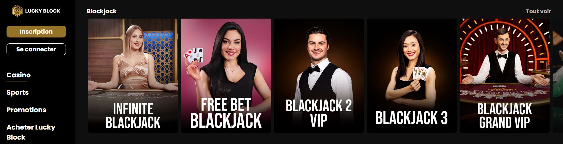 Lucky Block Blackjack Casino Canada