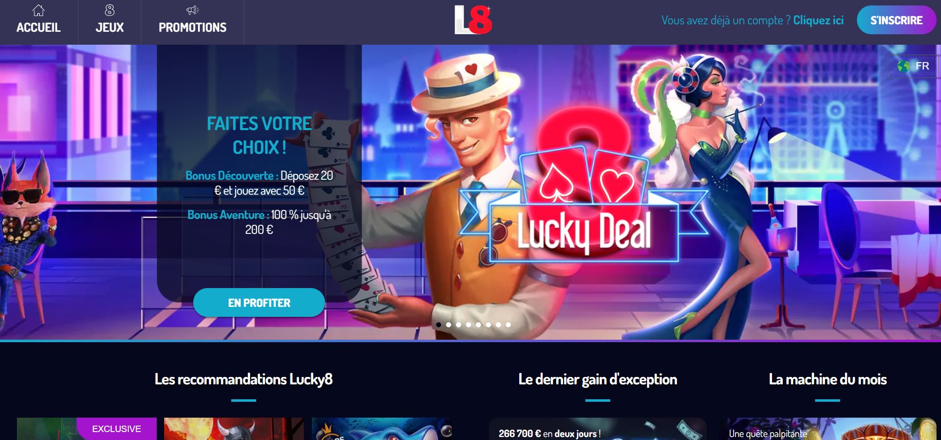 Machine a sous gratuite Lucky8 Casino Accueil