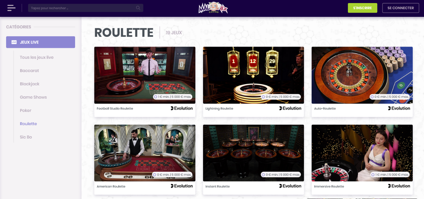 Meilleurs roulette casinos France : Madnix