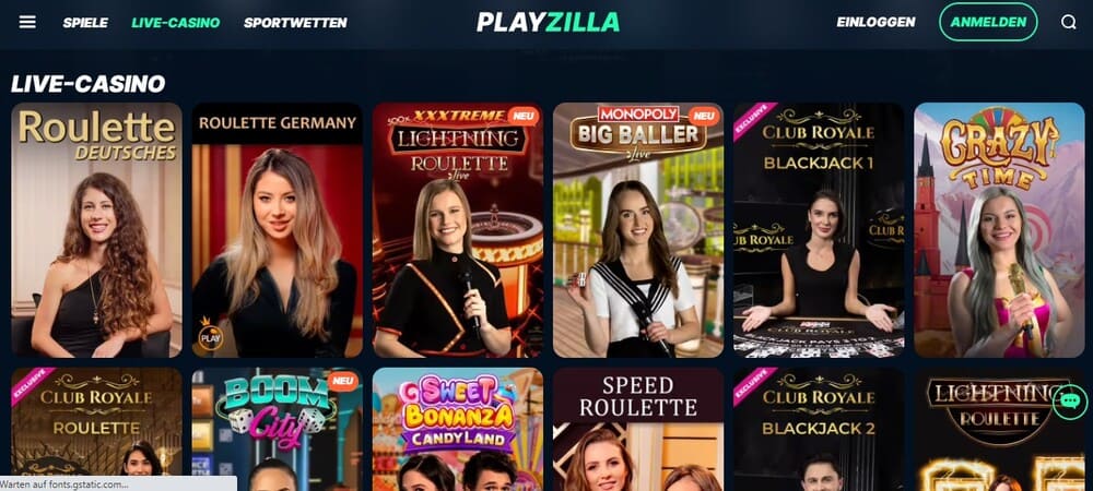 PlayZilla Live Casino 