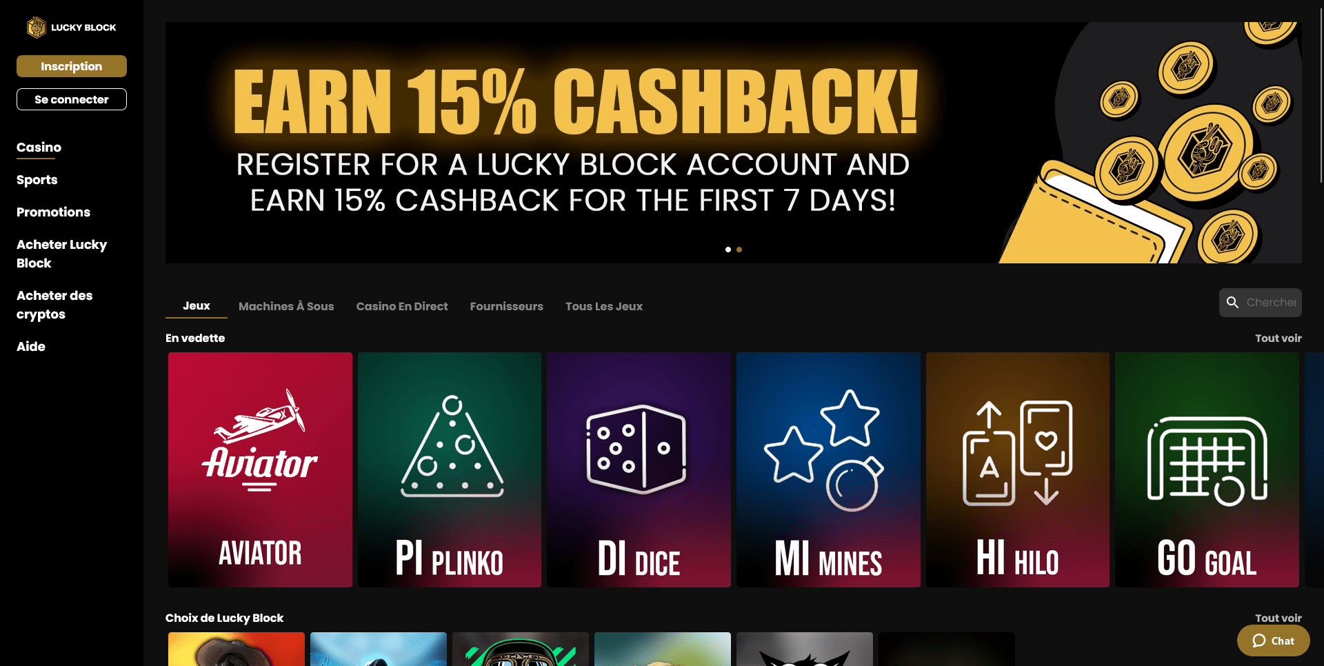 jeux de casino en ligne - Lucky Block