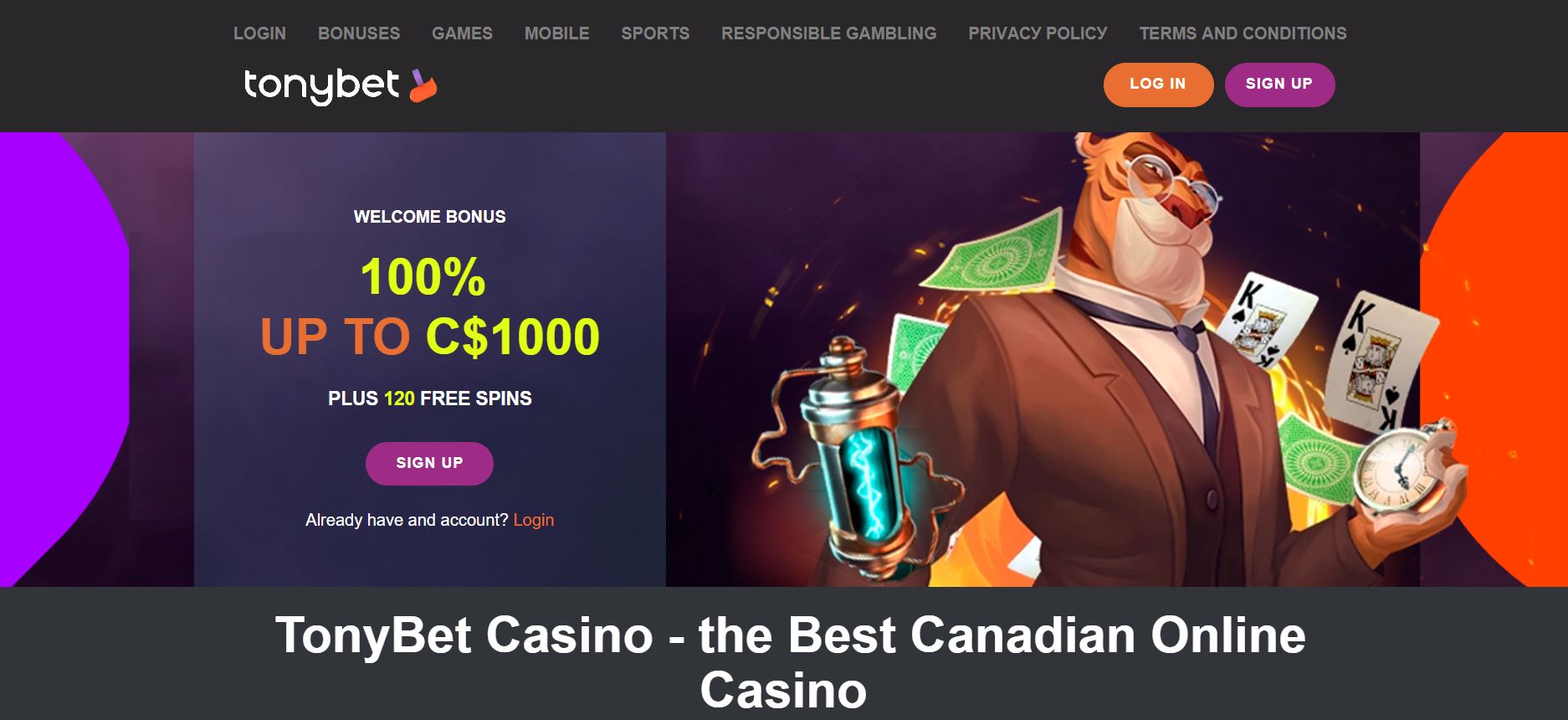 TonyBet Blackjack Casino Canada