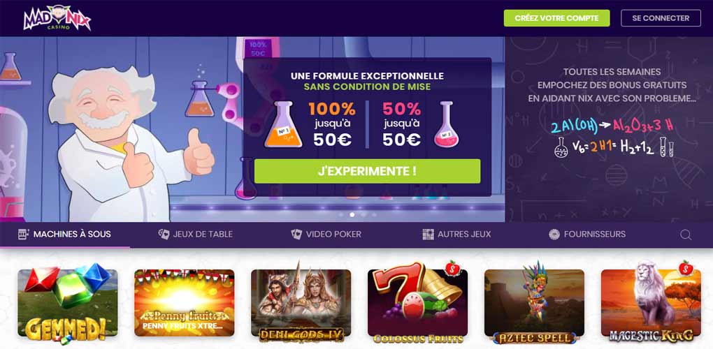 site web du deuxième meilleur casino en ligne français madnix casino 