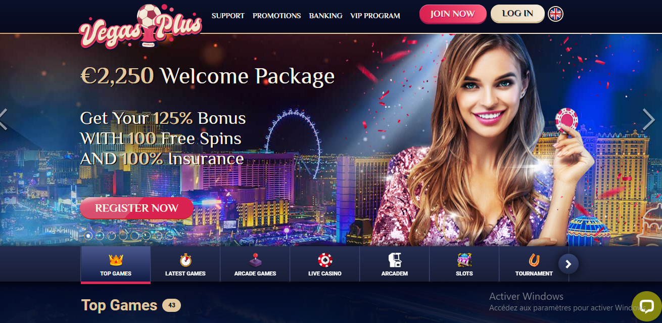 page d'accueil d'un des meilleurs casino en ligne vegas plus casino 