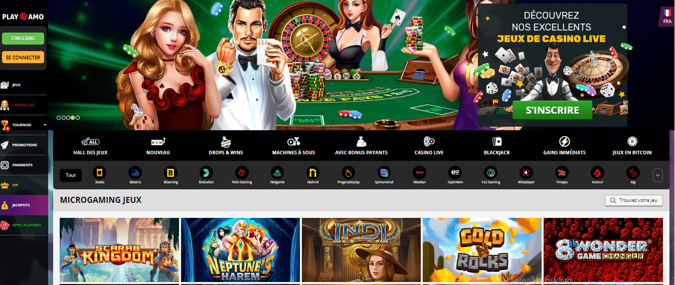 PlayAmo Microgaming casino