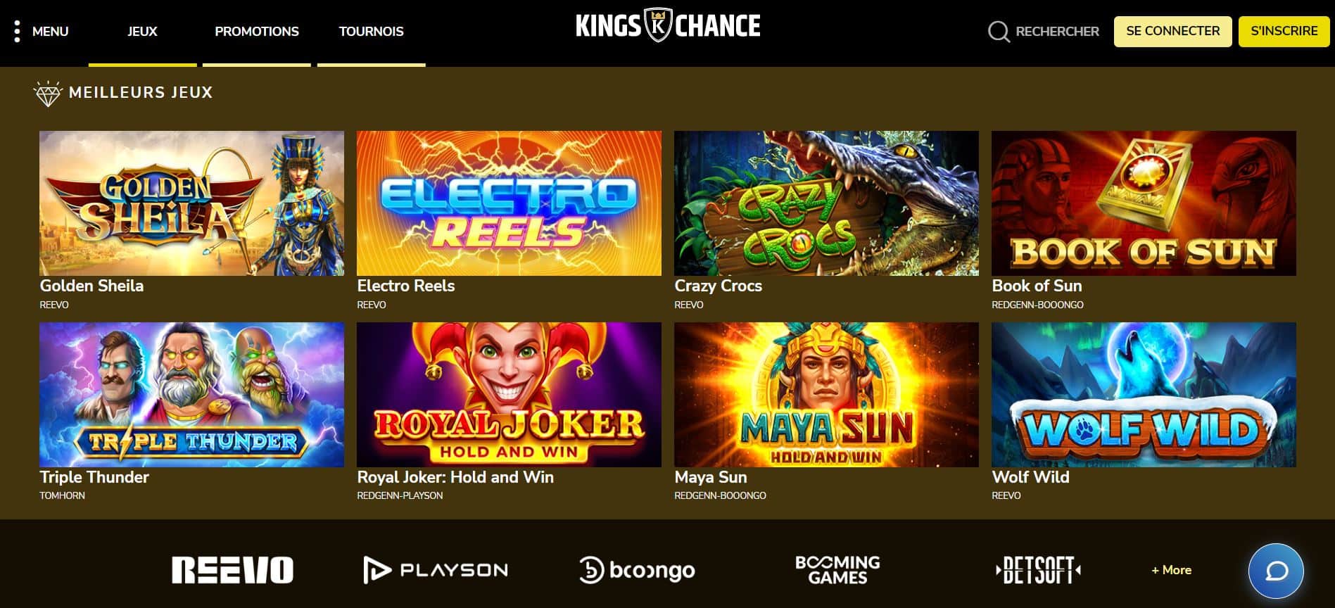 Kings Chance - Jeux - Casino carte de débit