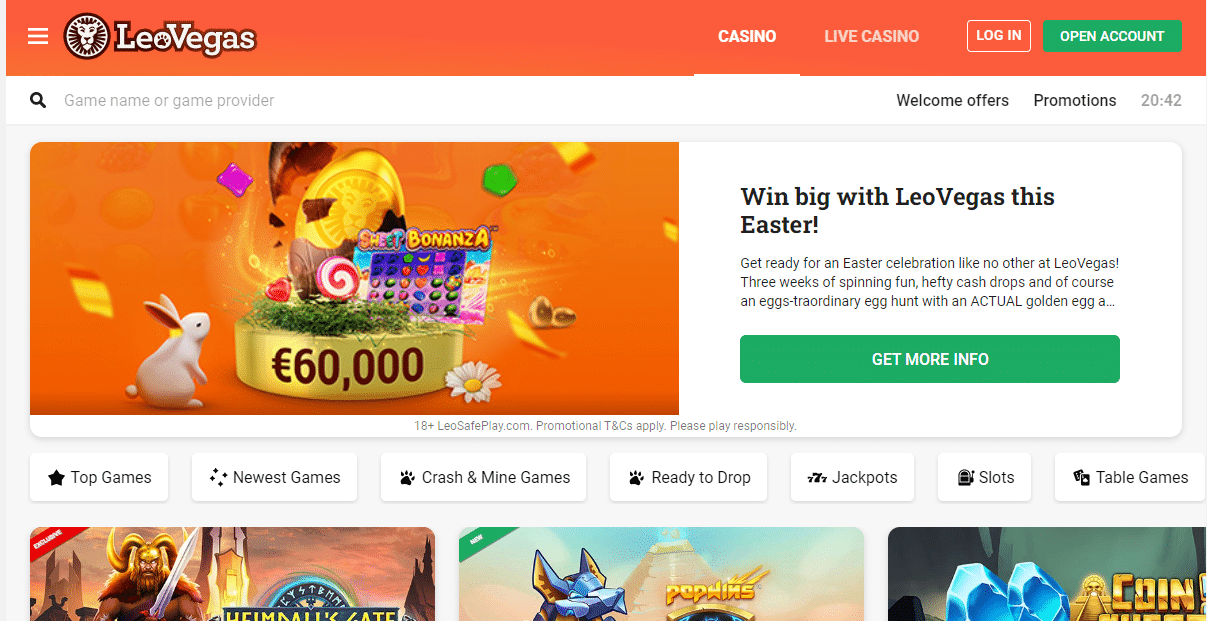 Leo vegas casino en ligne carte de crédit