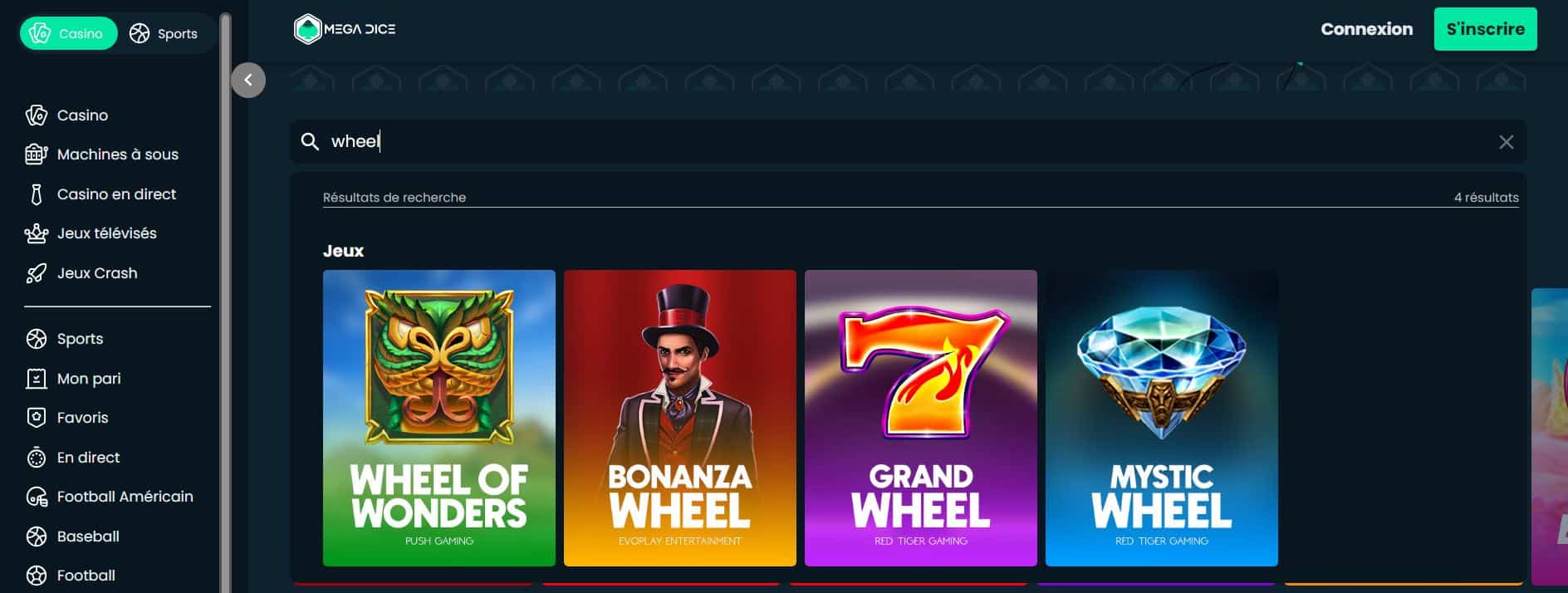 Mega Dice - Jeux Wheel of Fortune - Meilleur casino Wheel of Fortune