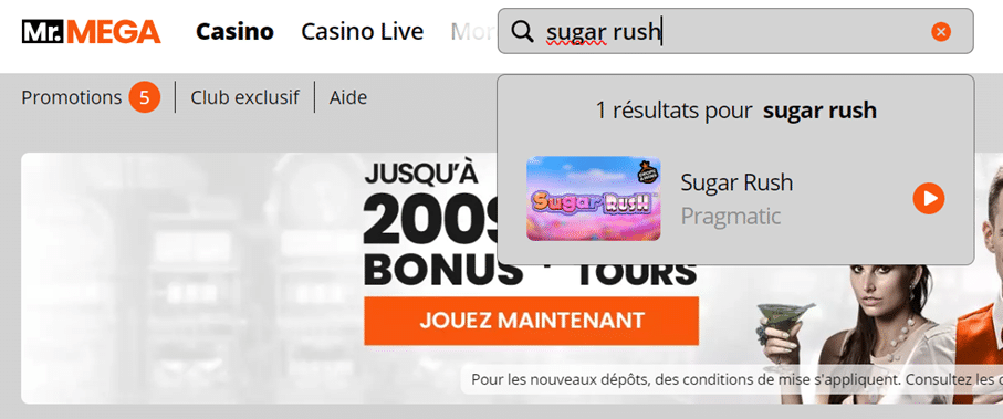Casino Sugar rush Mr Mega