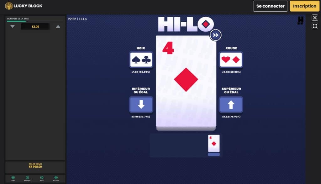 Lucky Block - Hi-Lo (Hacksaw Gaming) - Meilleurs Casinos HiLo pour 2023