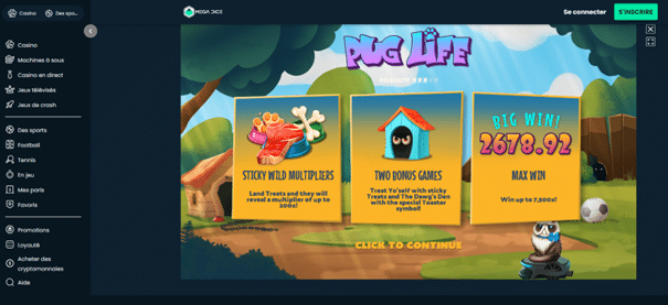 Pug Life casino Mega dice