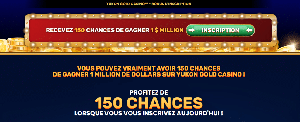 Yukon Gold Casino bonus de bienvenue